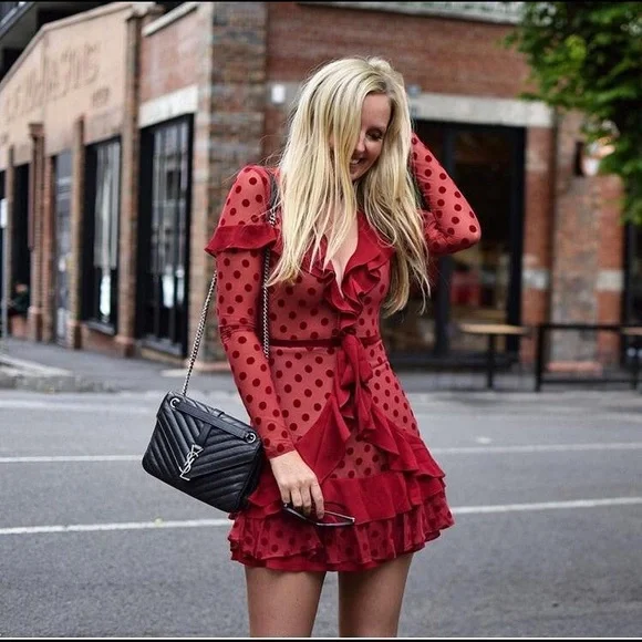 FOR LOVE AND LEMONS DOTTY MINI DRESS